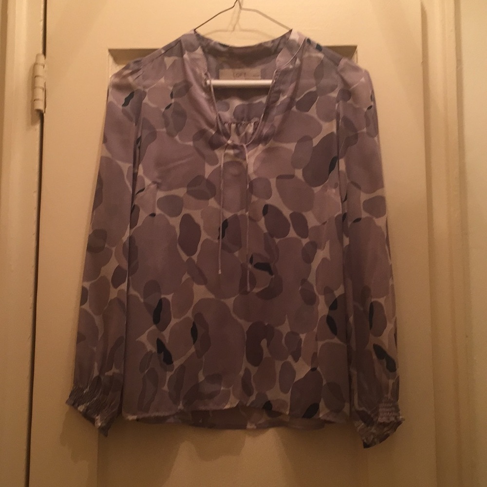 Sheer long sleeve top petite size